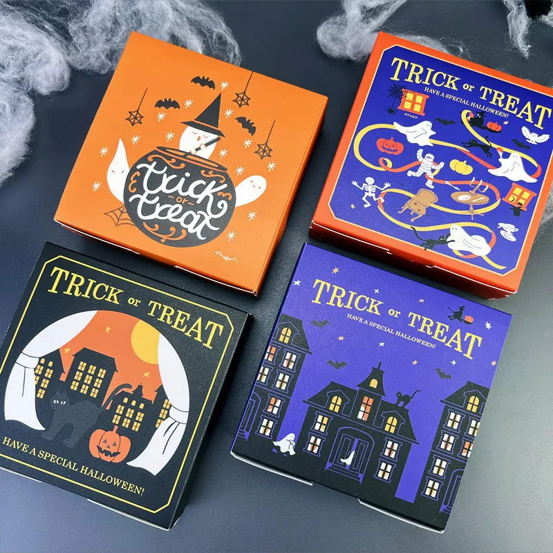 

Коробка для конфет на Хэллоуин, упаковочная коробка для печенья и кондитерских изделий, креативная Подарочная коробка с сюрпризом, милый мультяшный узор