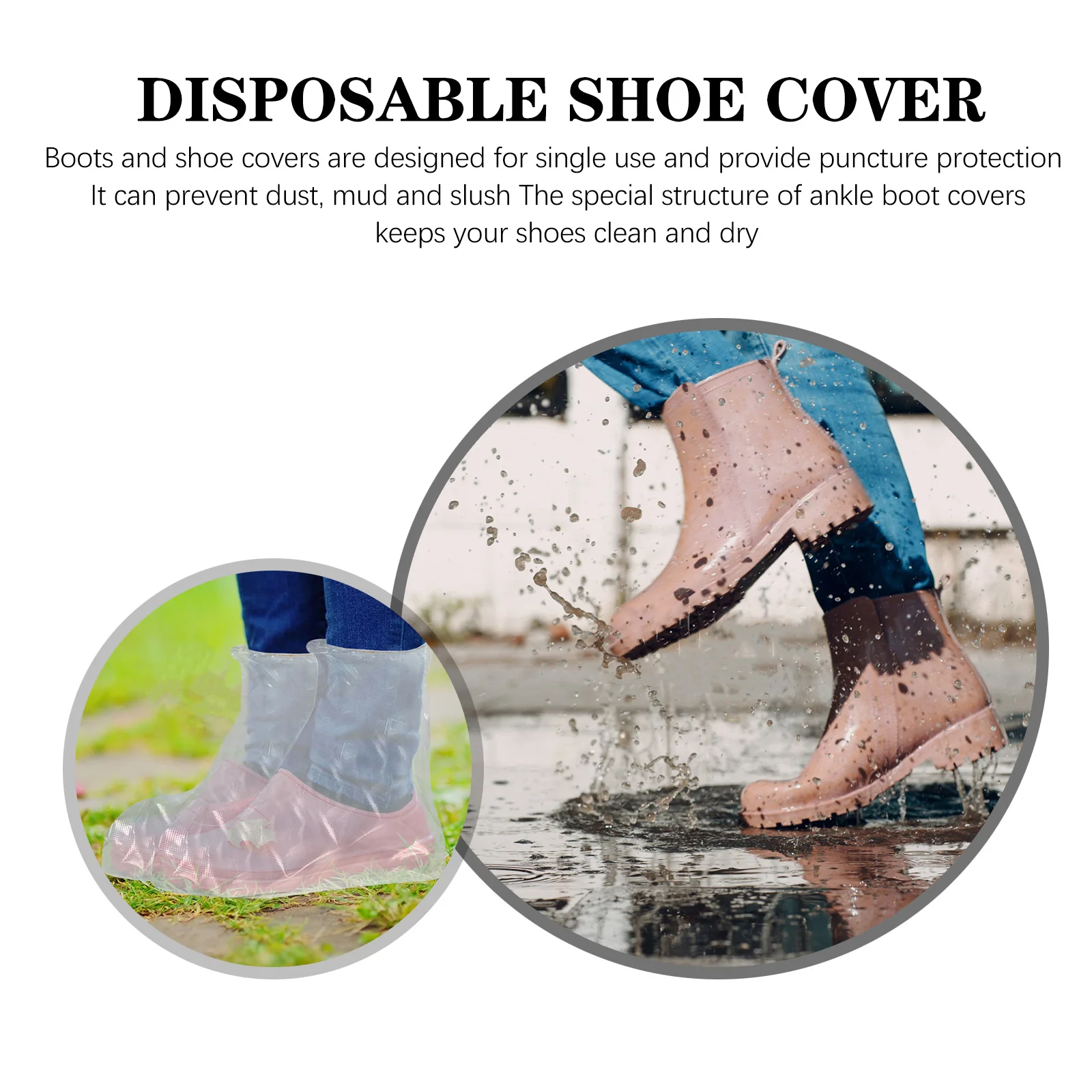 

50 Pcs Waterproof and Anti-slip Shoe Cover Boots Rain Covers Outdoor Indoor Non-slip