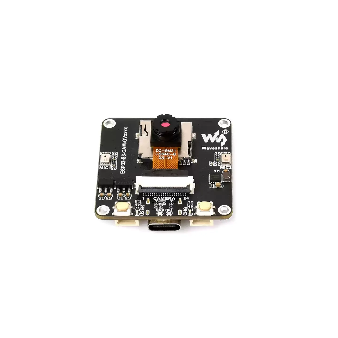 ESP32-S3 AI Camera Dev Board with OV5640/OV3660, 8MB PSRAM+16MB Flash, Dual Mic, LCD Interface