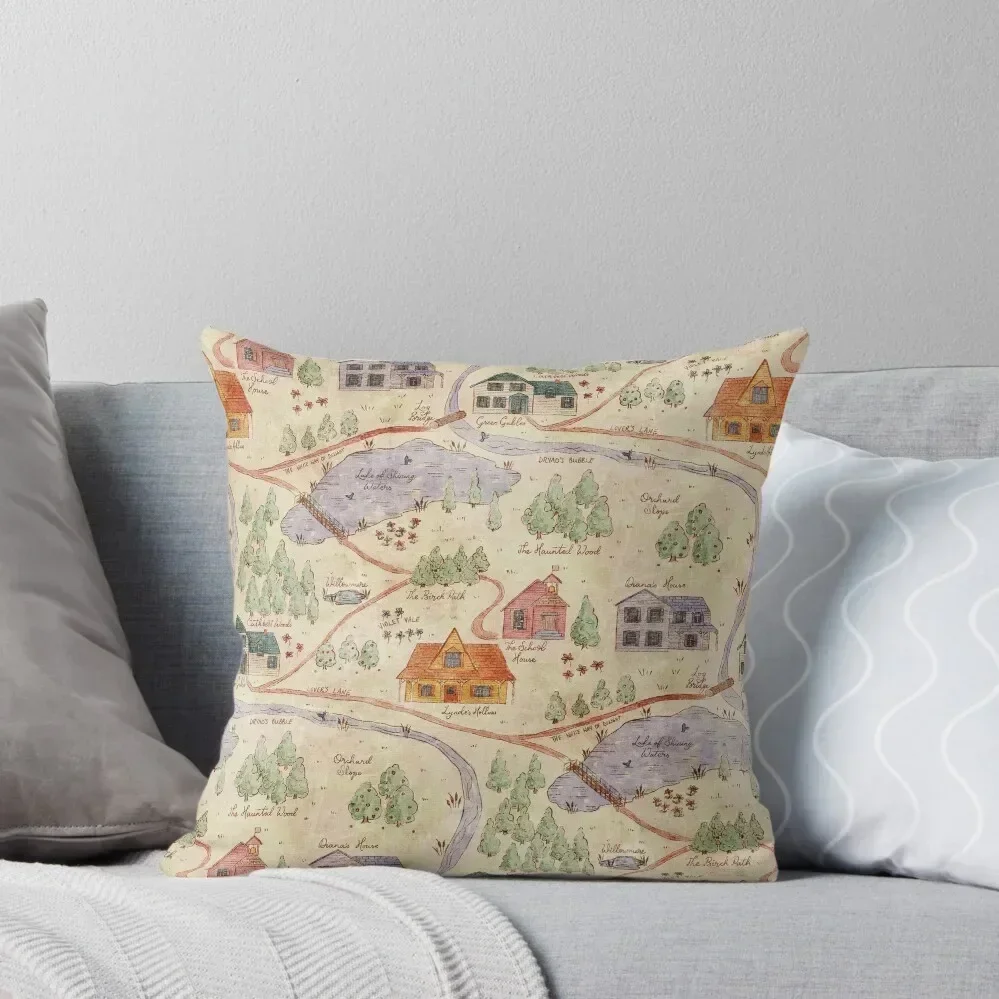 

Anne of Green Gables Map of Avonlea Throw Pillow Christmas Pillow Cases Bed pillowcases Couch Cushions pillow