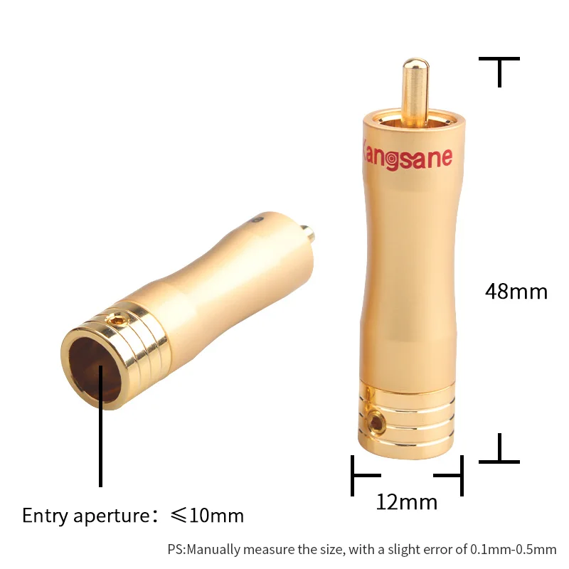 4Pcs HI-end Signal Line Connector Copper RCA Plug Gold / Nickel Plated Shell HiFi Audio Adapter