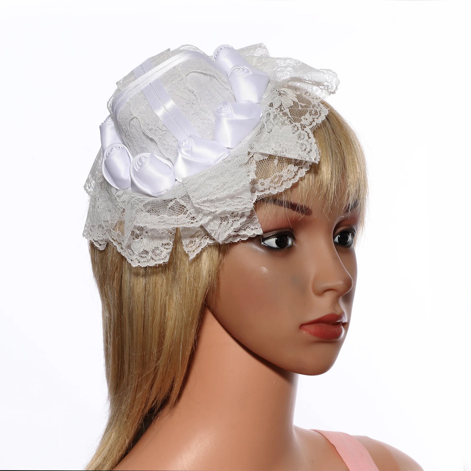 Feminino meninas fascinator chapéu lolita gótico laço rosa plana topo chapéu hairpin grampo de cabelo halloween masquerade cosplay acessórios para o cabelo