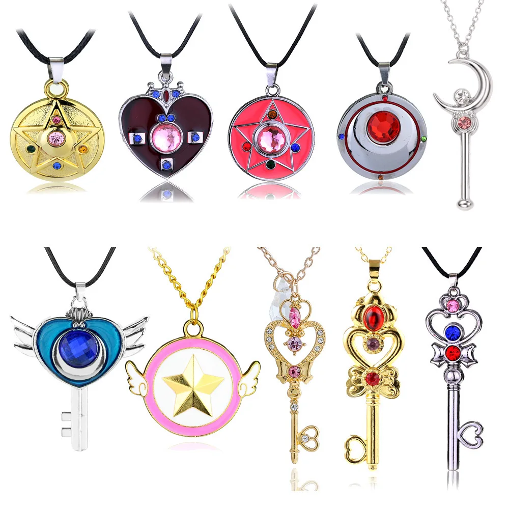 Sailor Moon Anime Necklace Tsukino Usagi Magical Girl Transformation Cartoon Necklace Cosplay Fans Gift Men Women Bag Jewelry