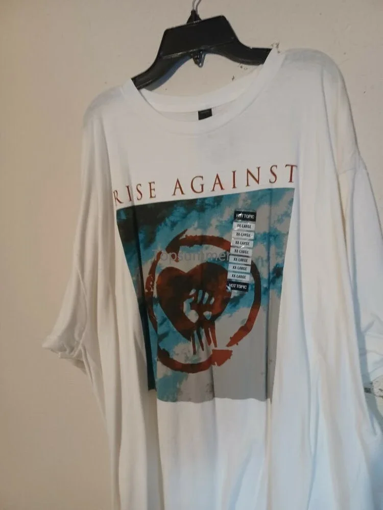 White 2X Rise Against T Shirt From Hot Topic