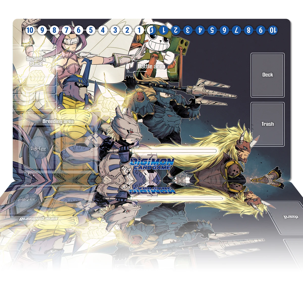 

Digimon Playmat Agnimon Fairymon Wolfmon DTCG CCG Board Game Trading Card Game Mat Anime Mouse Pad Rubber Desk Mat Zone Free Bag