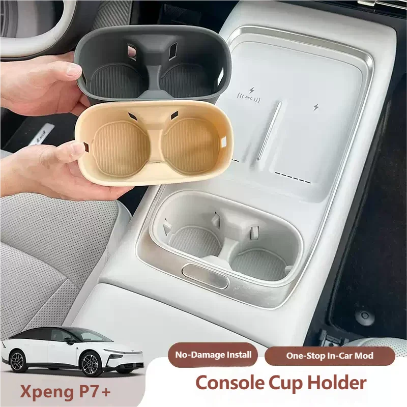 

For XPENG P7+ 2026 2027 Car Water Cup Holder Central Control Drinks Holder Storage Tray Accessories Fit Right Rudder