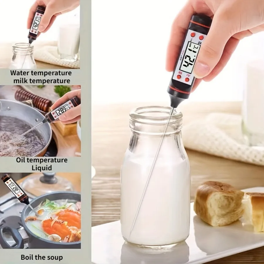 1pc instant reading meat thermometer, digital thermometer with probe, Milk liquid barbecue thermometer, kitchen supplies