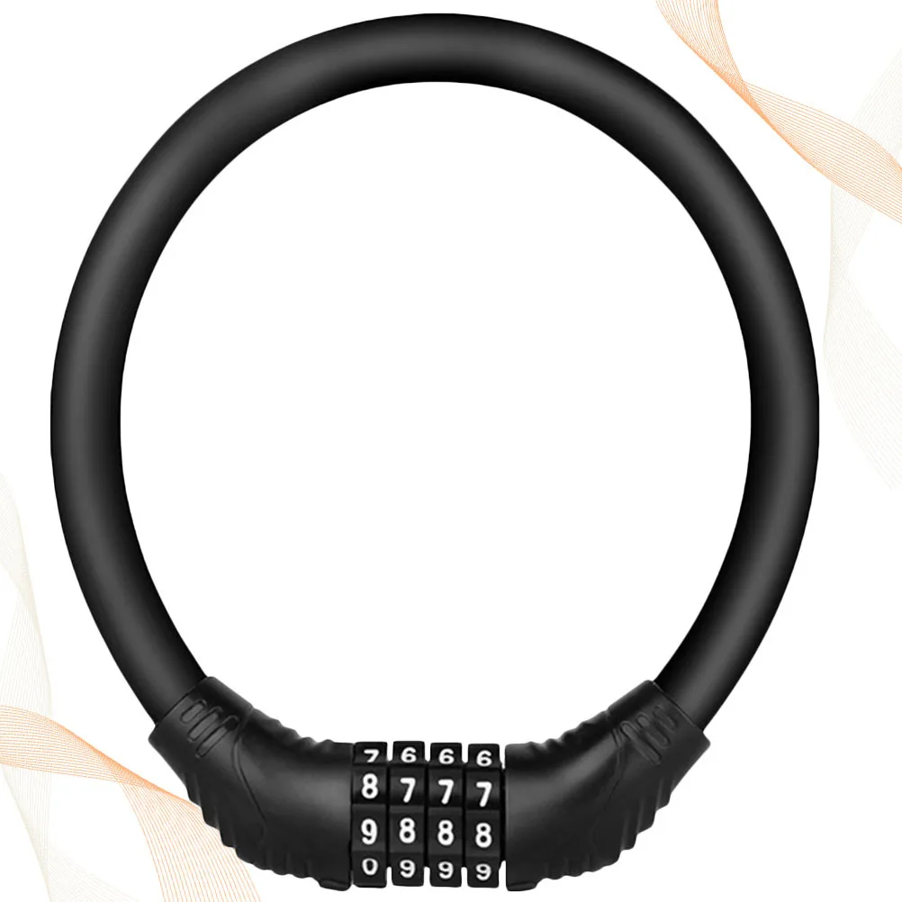 

1Pcs Bike Password Lock Portable Durable Lightweight Coded Tire Padlock Anti-Theft Security Lock Outdoor Riding Black