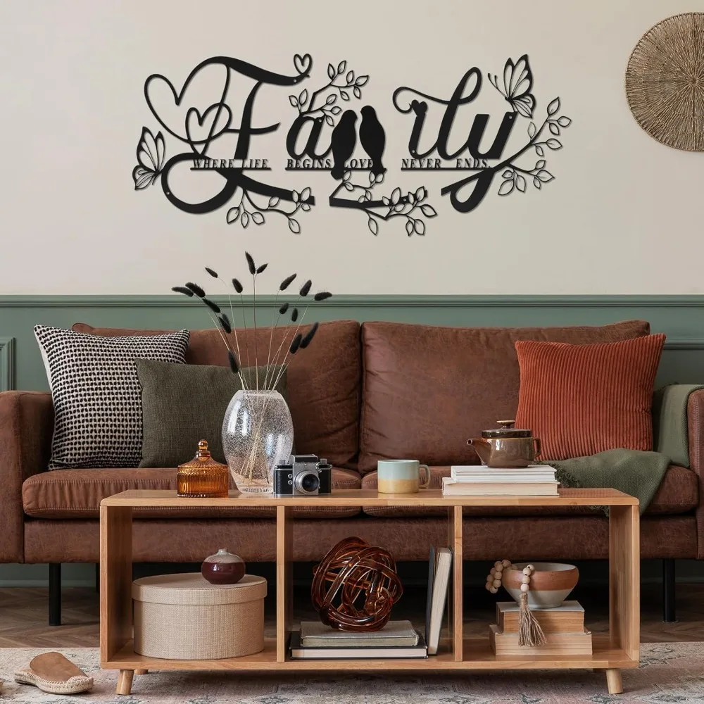 3 Piezas de Decoración de Pared de Metal Vintage, Silueta de Pájaro Negro en Rama de Amor, Arte Minimalista para Colgar en la Pared del Hogar, Dormitorio, Baño, Sala de Estar