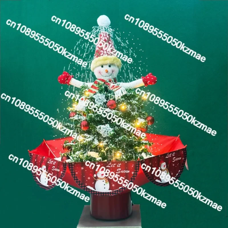 Unique Family Holiday Decorations Happy Light Emitting Diode Christmas Tree with Snowman