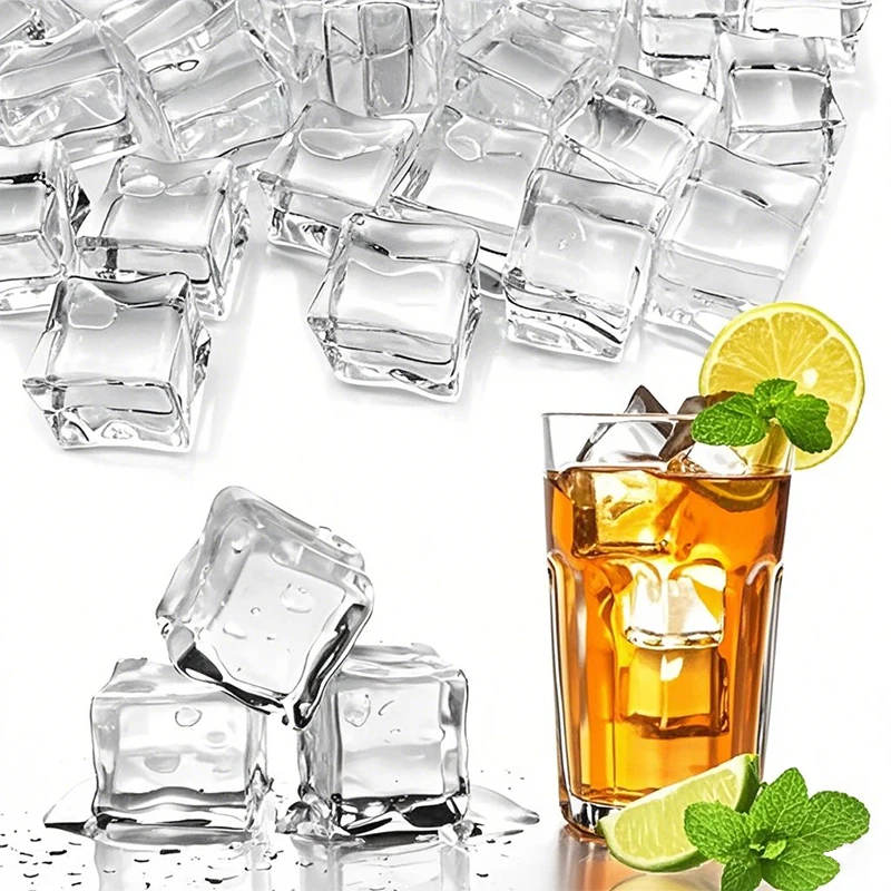 Clear Fake Ice Cubes Photography Backdrops Props Acrylic Photo Background Decoration Crystal Party Beer Vase Fillers Accessories