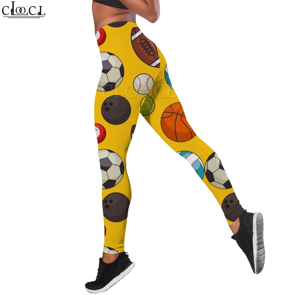 

CLOOCL Leggings Women Elastic Waist Yoga Pants Fashion Sexy Long Trouser Leggins Push Up Ball Series Prints Fitness Leggings