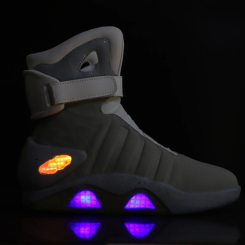 Men Boots Back to Future Adult USB Charging LED Shoes with Remote Control for Men and Women Boots for Party Mag