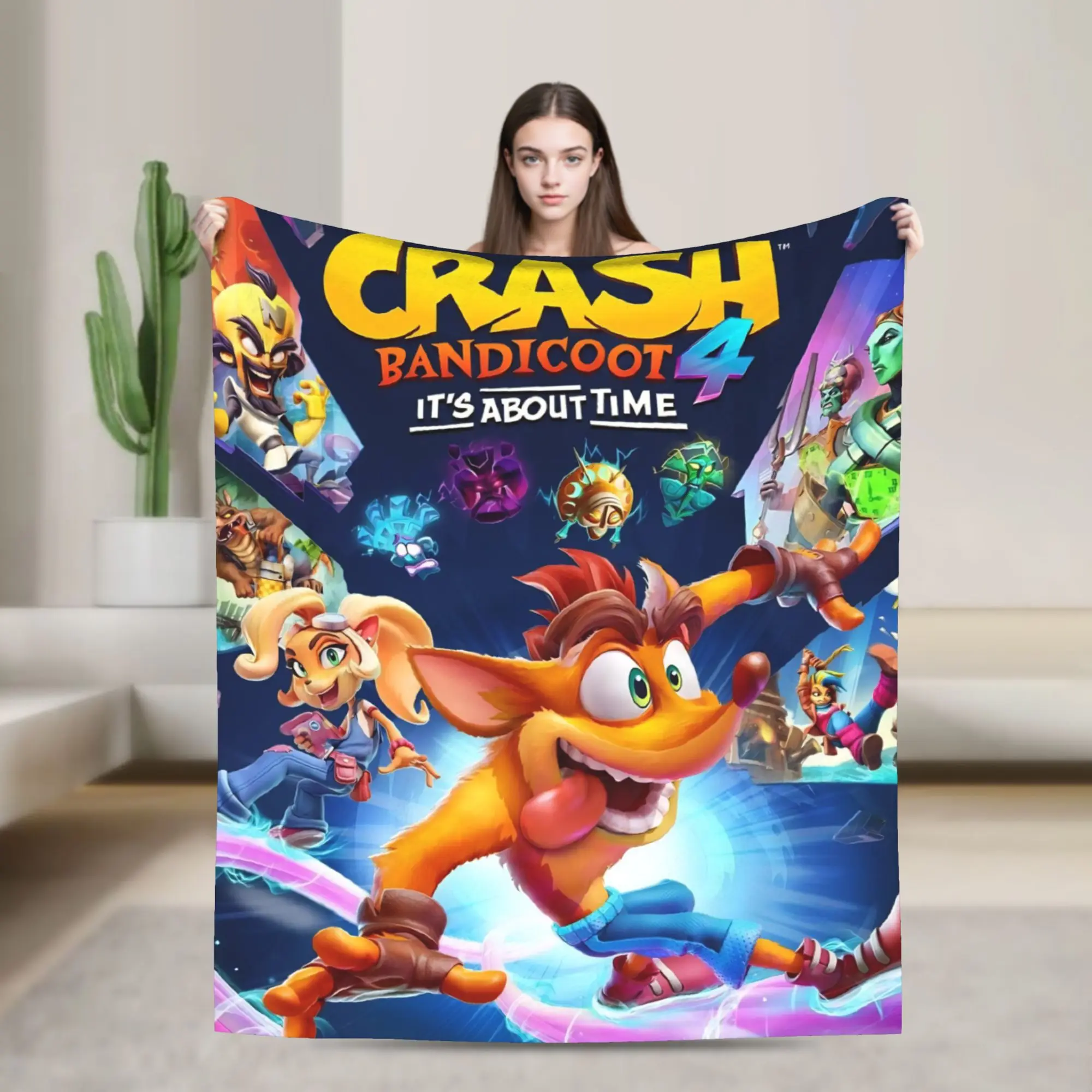 Crashs Bandicoots Blankets  Soft Fluffy Plush Throw Blanket For Children Bedroom Flannel Bedspread Bed Cover