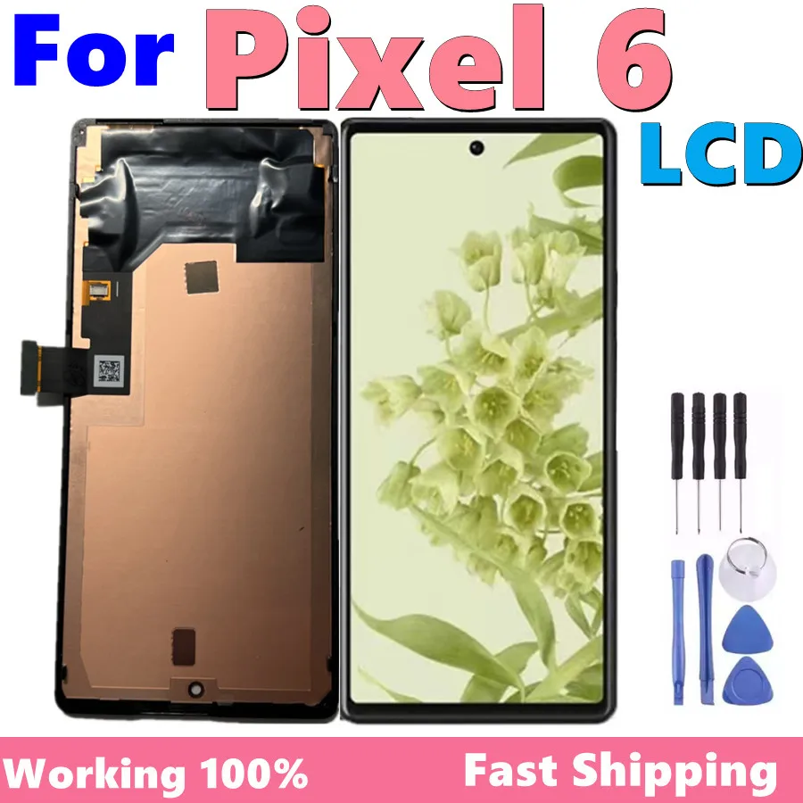 LCD Display with Frame for Google Pixel 6, Touch Screen Digitizer Assembly Replacement, OLED