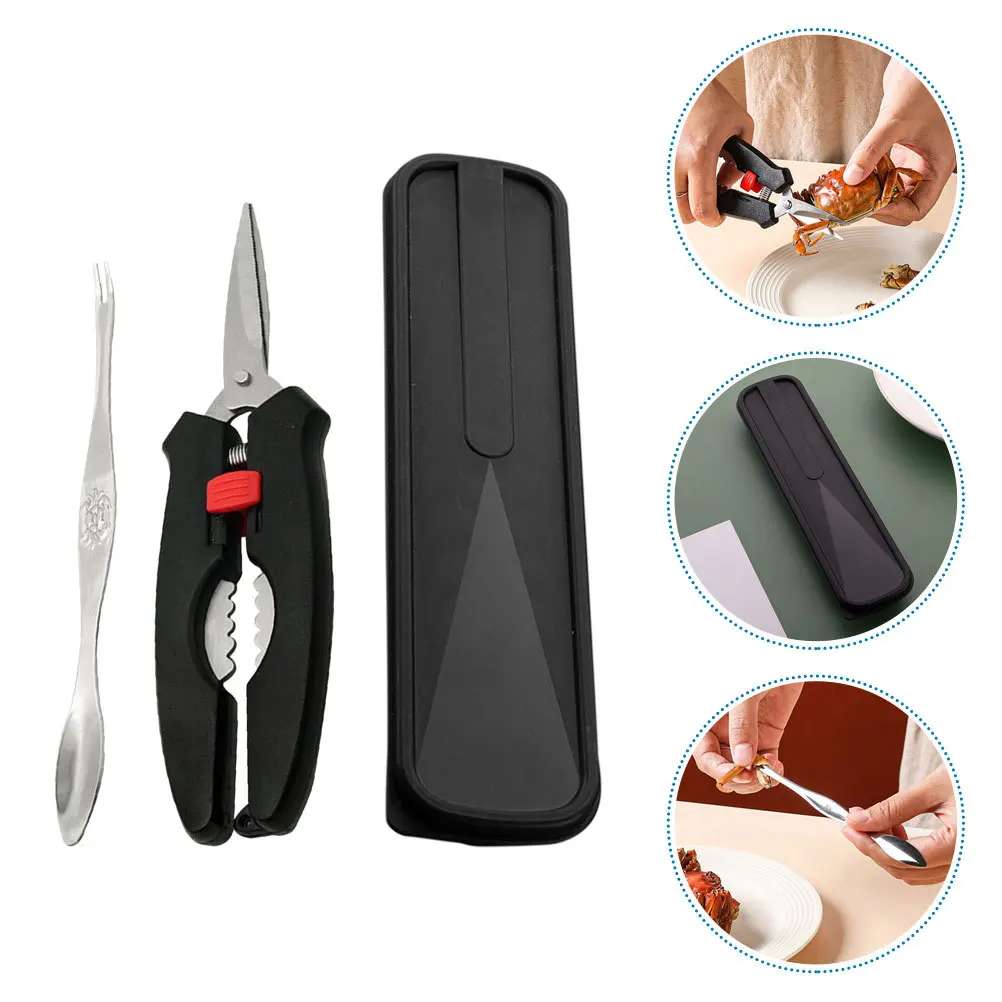 

1Set Crab Eating Tool Set Stainless Steel Seafood Cracking Tools for Crab Lovers Easy Shell Cutting and Meat Extraction Kit with