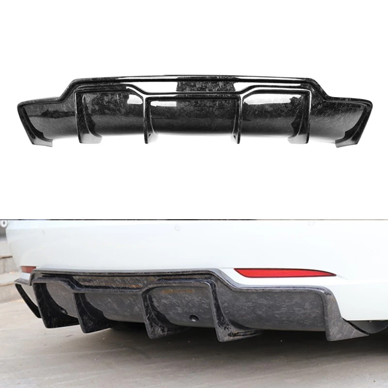 Forged Carbon Fiber Rear Bumper Diffuser Chin for Tesla Model 3  Lip Protector 2017 2018 2019 2020