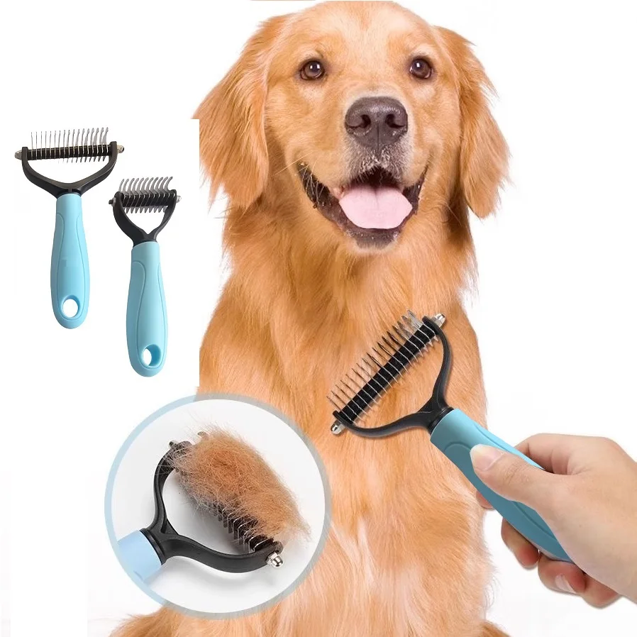 Professional Pet Deshedding Brush Dog Hair Remover Pet Fur Knot Cutter Puppy Cat Comb Brushes Dogs Grooming Shedding Supplies