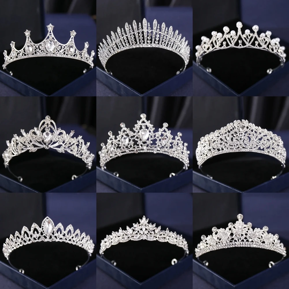 Silver Color Crystal Tiaras And Crowns Rhinestone Prom Diade