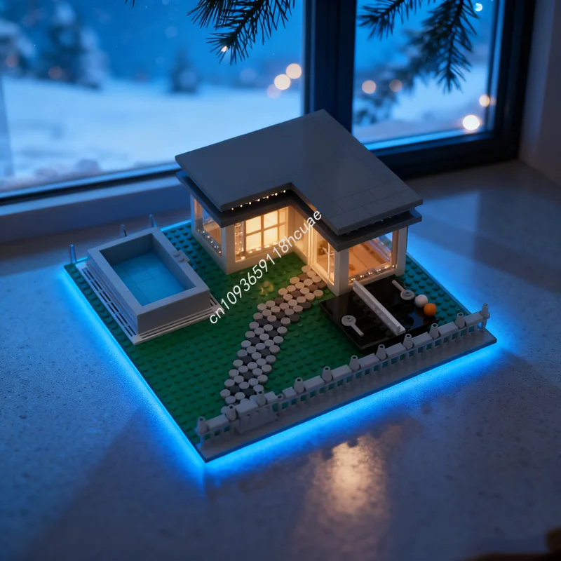 

336pcs MOC Summer House Pool Cityed Model Building Blocks Architecture Toy DIY Christmas Gifts Creative Idea Brick Kids Birthday