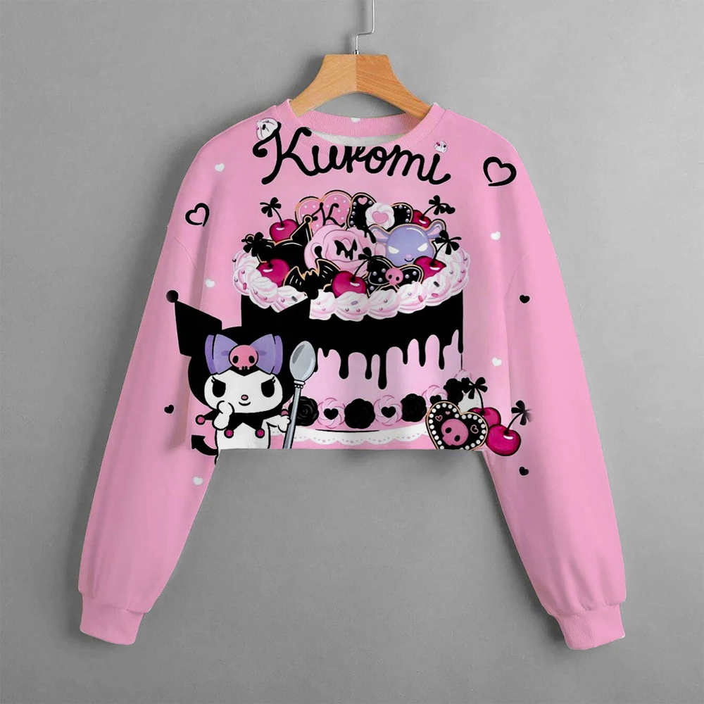 

Hello Kitty Kuromi Children's Hoodie New Birthday Party Sweatshirt Girl's Clothing Kawaii Pullover Anime Cartoon Children's Top