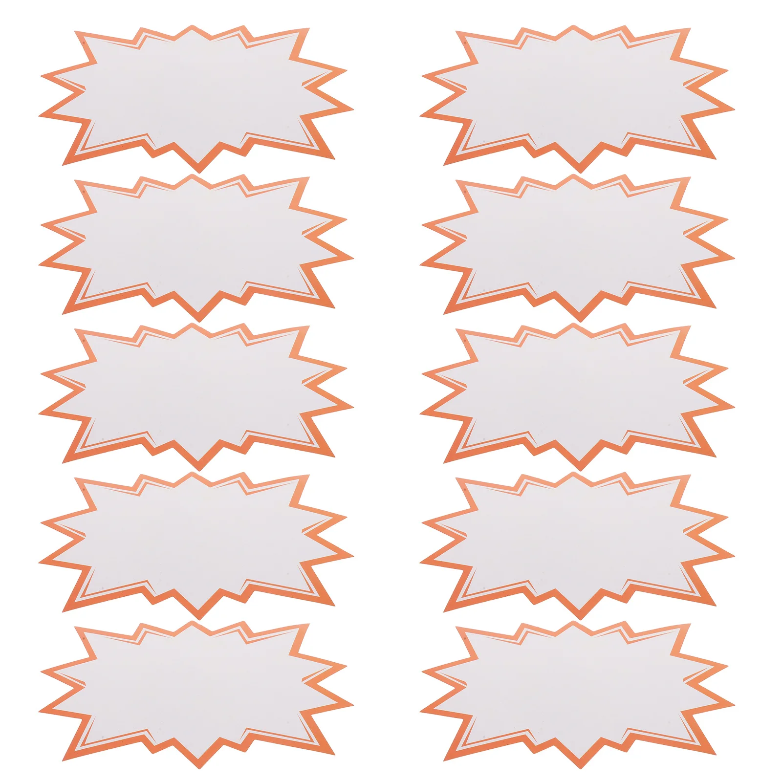 100 szt. Etykiet ekspozycyjnych, puste papierowe znaczniki cenowe, białe wycinanki w kształcie gwiazdy, etykiety do sprzedaży detalicznej, etykiety cenowe na wyprzedaż w garażu lub na podwórku.