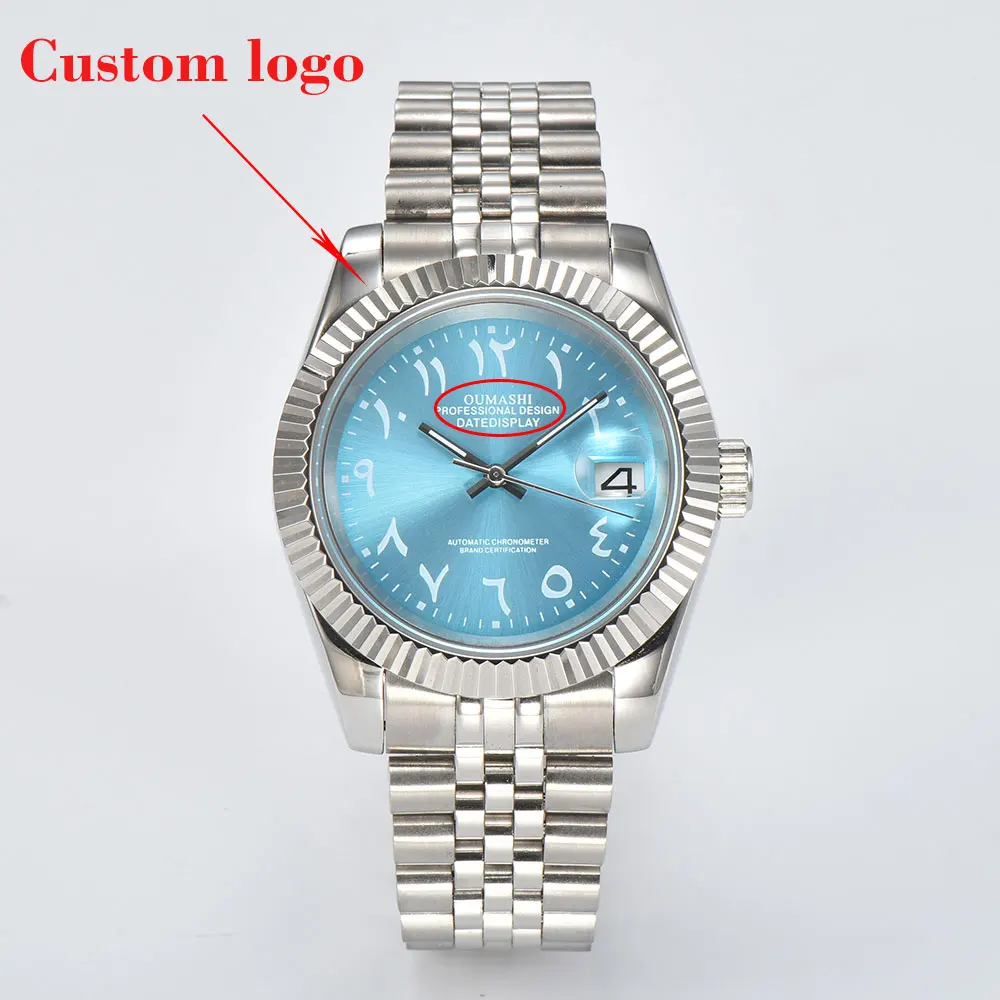 39mm Arabic digital NH35 Men\'s Watch 316L Stainless steel sapphire glass case waterproof automatic watch can be customized logo