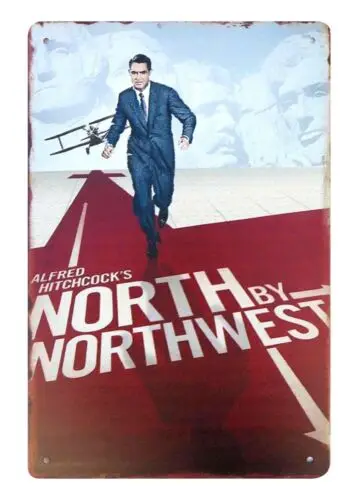 North By Northwest movie poster tin metal sign wall art ideas