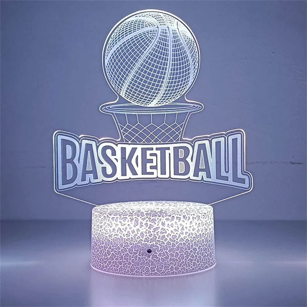 Basketball Sport 3D LED Neon Lava Lamps RGB Battery Night Light Colorful Gift For Kid Child Bedroom Table Desk Decor Lamp