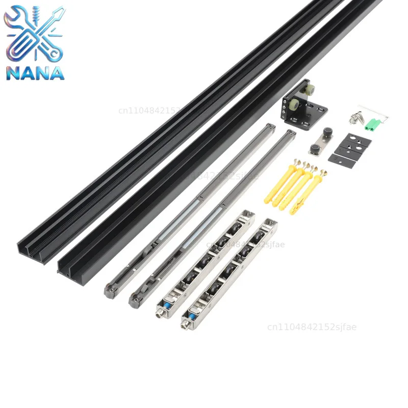 Invisible trackless ghost door track kitchen bedroom bathroom  door wood aluminum frame door h