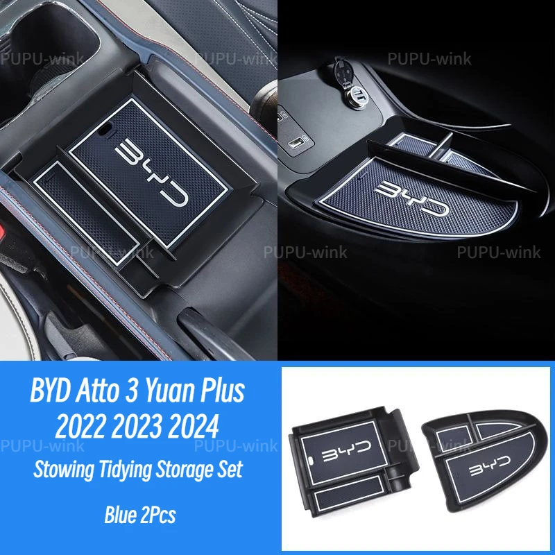 BYD Atto 3 Yuan Plus 2022 2023 2024 Center Console Storage Box New Armrest Box Storage Tray Organizer Box for BYD EV Interior