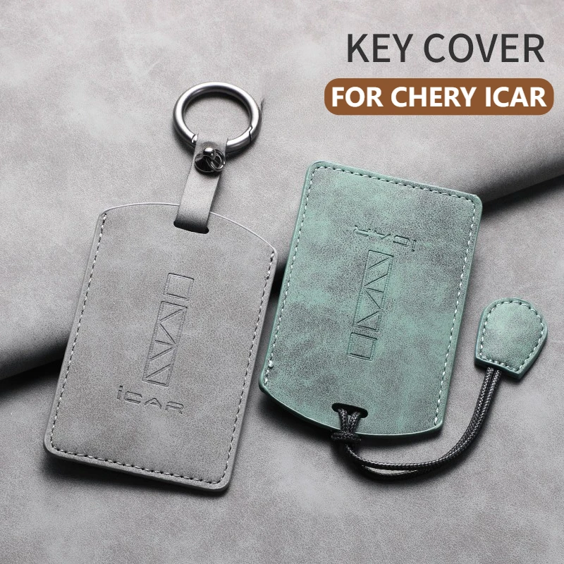 Auto-Schlüsselkarten-Set für Chery ICar V23, Leder-Autoschlüsselhülle, robuste Autoschlüssel-Schutzhülle, Zubehör