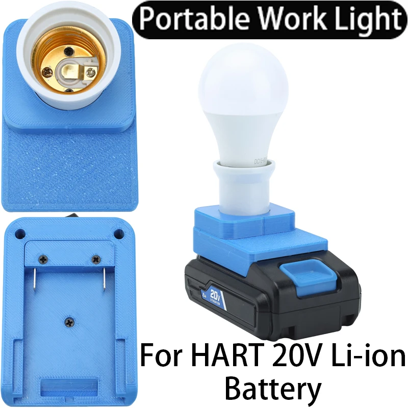 Portable E27 work light for HART 20V LI-ion battery portable LED tool light E27 socket bulb