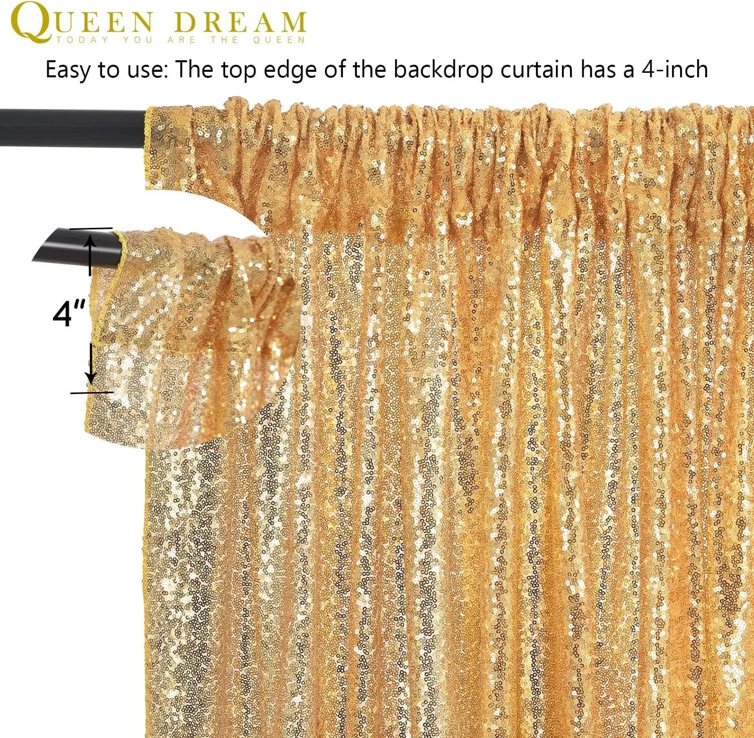 Sparkly Lantejoula Partido Cortinas Do Pano De Fundo, Glitter Backdrop, Ouro, Cortina prateada para Casamento, Natal, Baby Shower, Decoração do Palco, 2x8ft