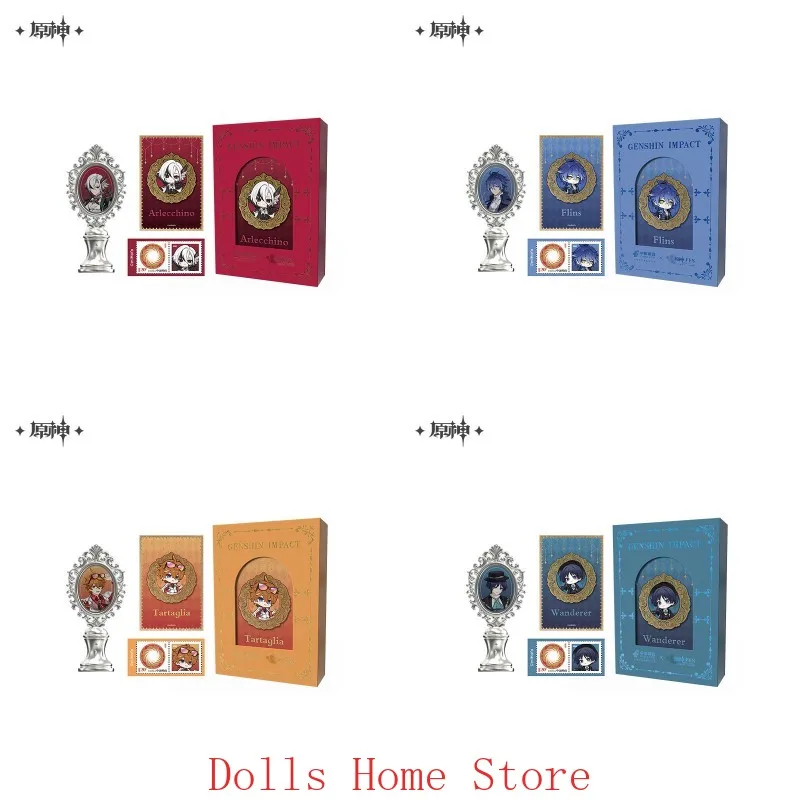 

Official Anime Genshin Impact Arlecchino Columbina Flins Skirk Tartaglia Cosplay Wax Seal Stamp Sealing Waxing Gift Box