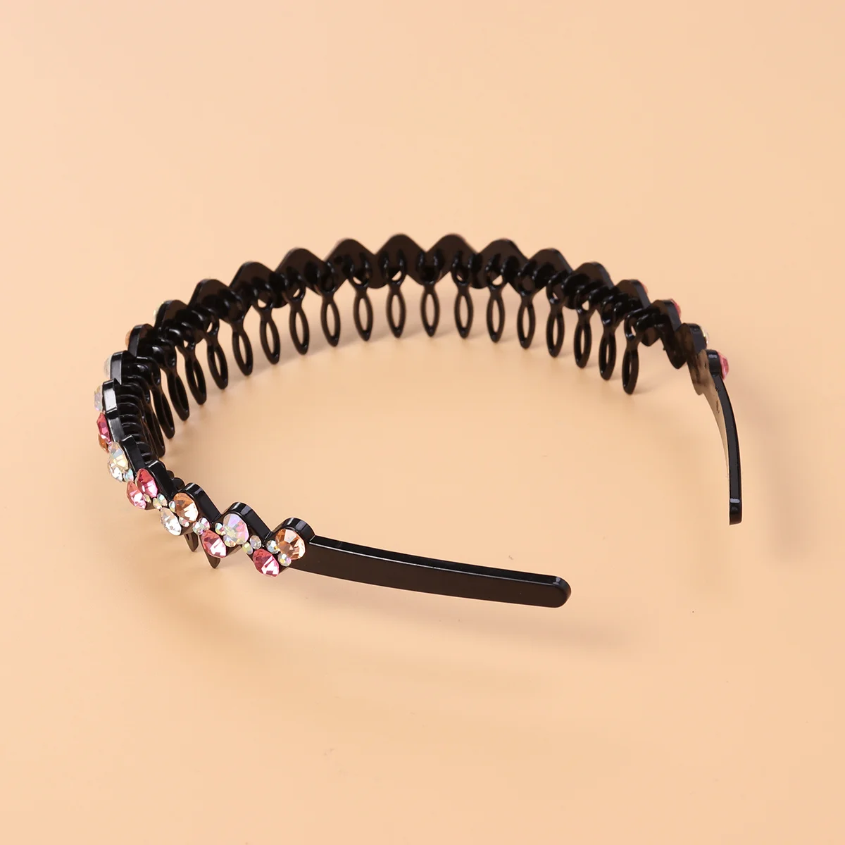 

Большой обруч для волос с кристаллами и волнами, зубчатая расческа со стразами, стильный обруч для волос для девочек на день рождения