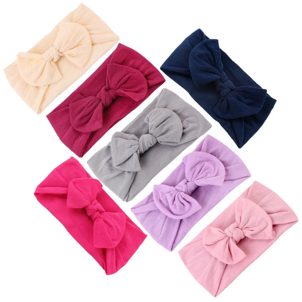 

7Pcs Baby Headbands Elastic Bowknot Hair Bands Soft Comfortable Headwear for Toddlers Girls Daily Wear Party Photo Props
