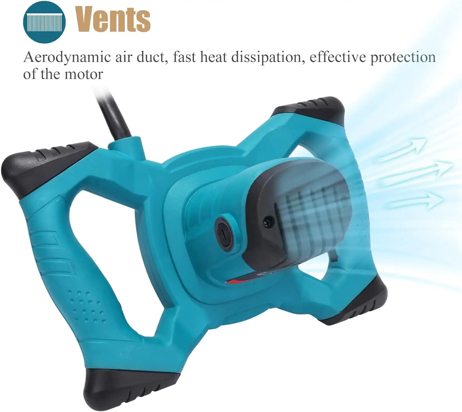 خلاط خرسانة محمول 2100 وات، 6 سرعات، خلاط هاون وأسمنت محمول مع سرعة قابلة للتعديل لأعمال البناء