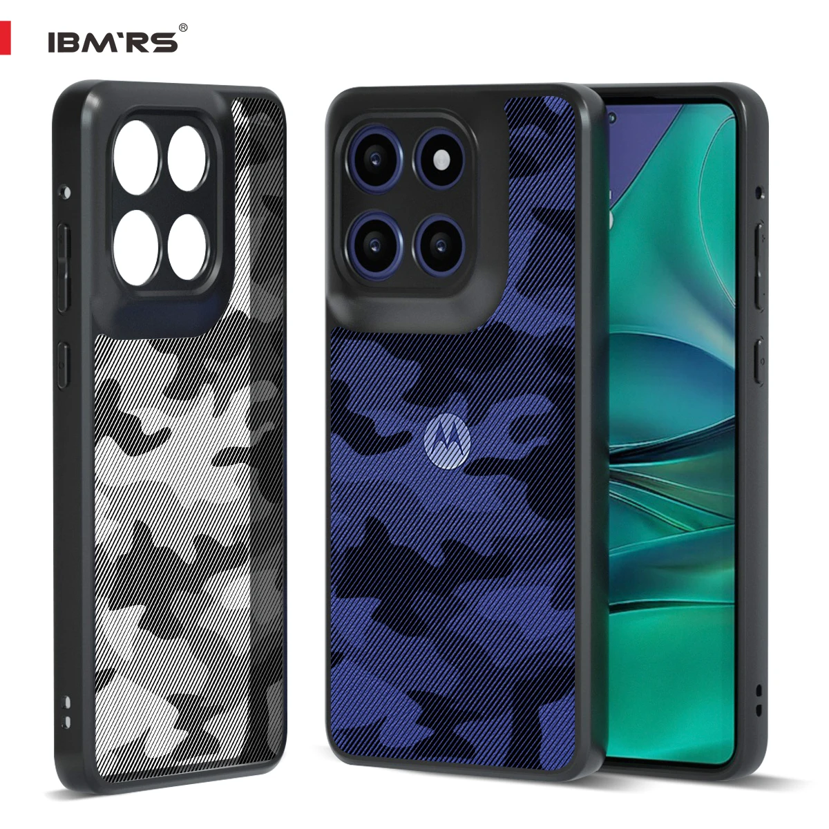 

IBMRS for Motorola Moto Edge 60 Stylus Case [Camo][Shockproof] - IBMRS Matte Cover, Anti-Scratch Protection | with Stylus Slot
