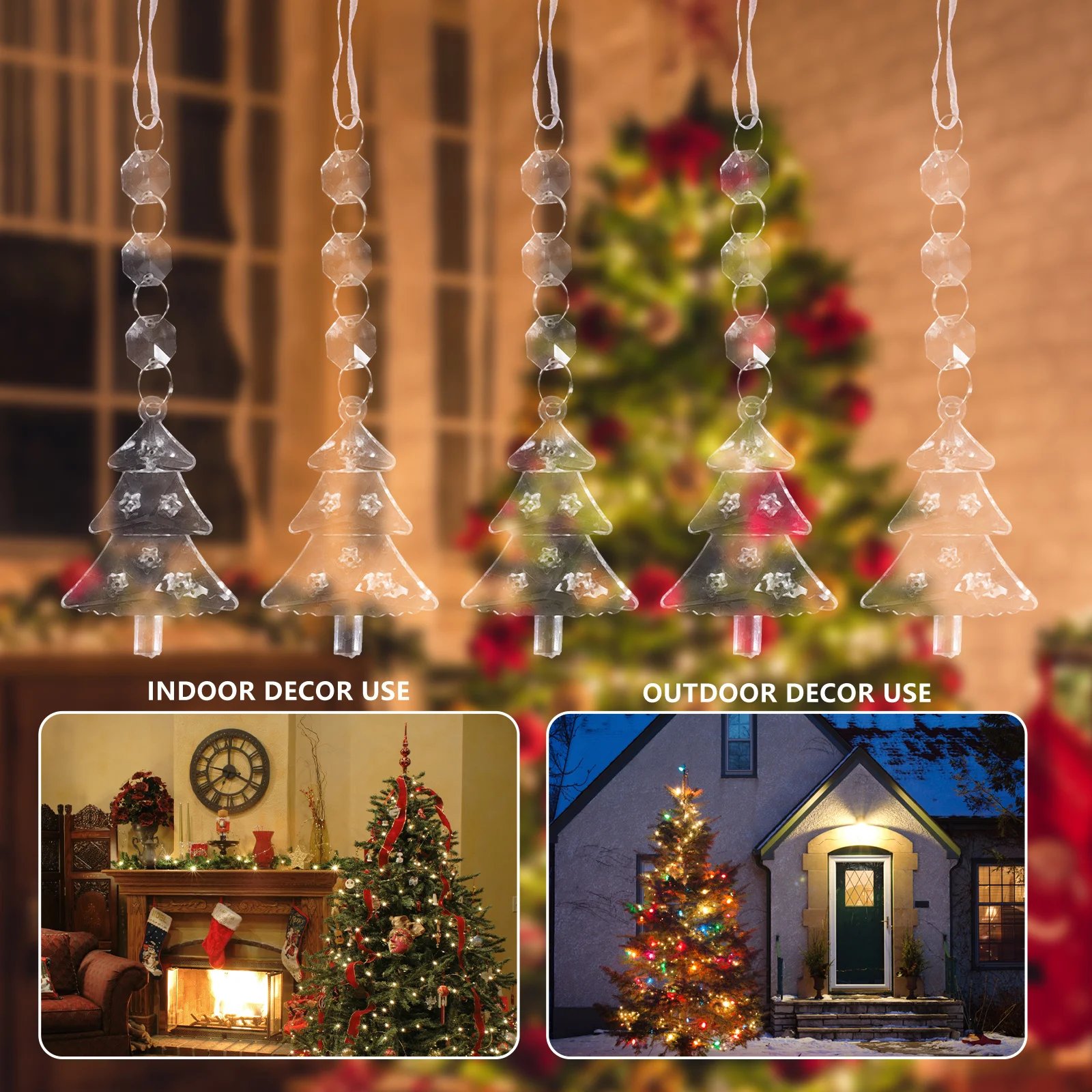 

10Pcs Christmas Tree Shape Hanging Ornaments Acrylic Xmas Tree Decoration Xmas Party Supplies Hanging Decor Christmas Decor