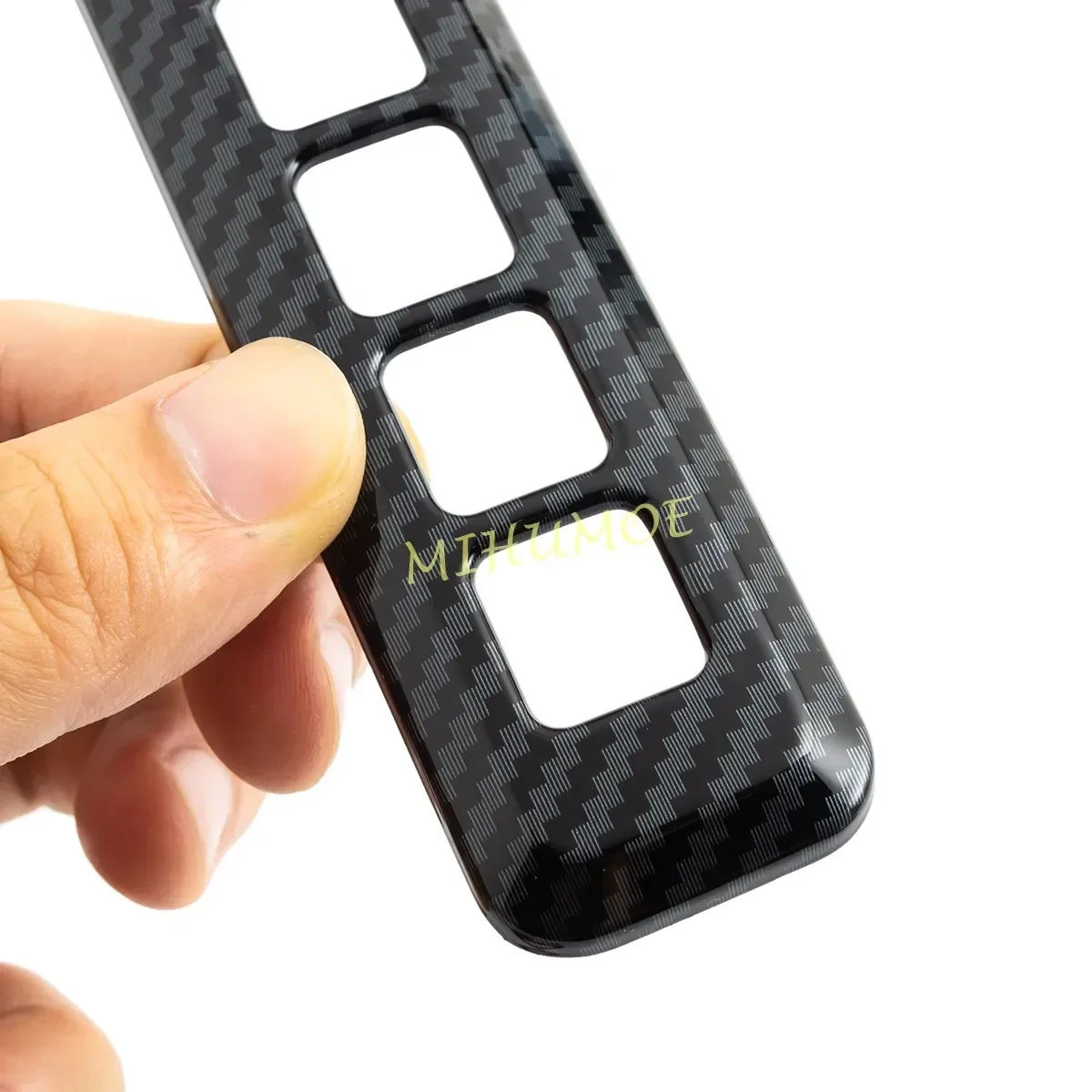 ل 2021-2024 فورد F-150 F150 ألياف الكربون B-عمود كلمة المرور لوحات المفاتيح قفل غطاء الزخارف #5