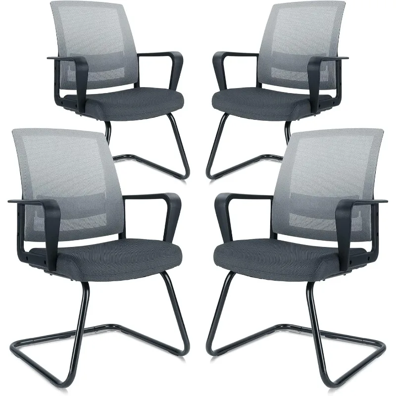 CLATINA Office Guest Chair with Lumbar Support and Mid Back Mesh Space Air Grid Series for Reception Conference Room