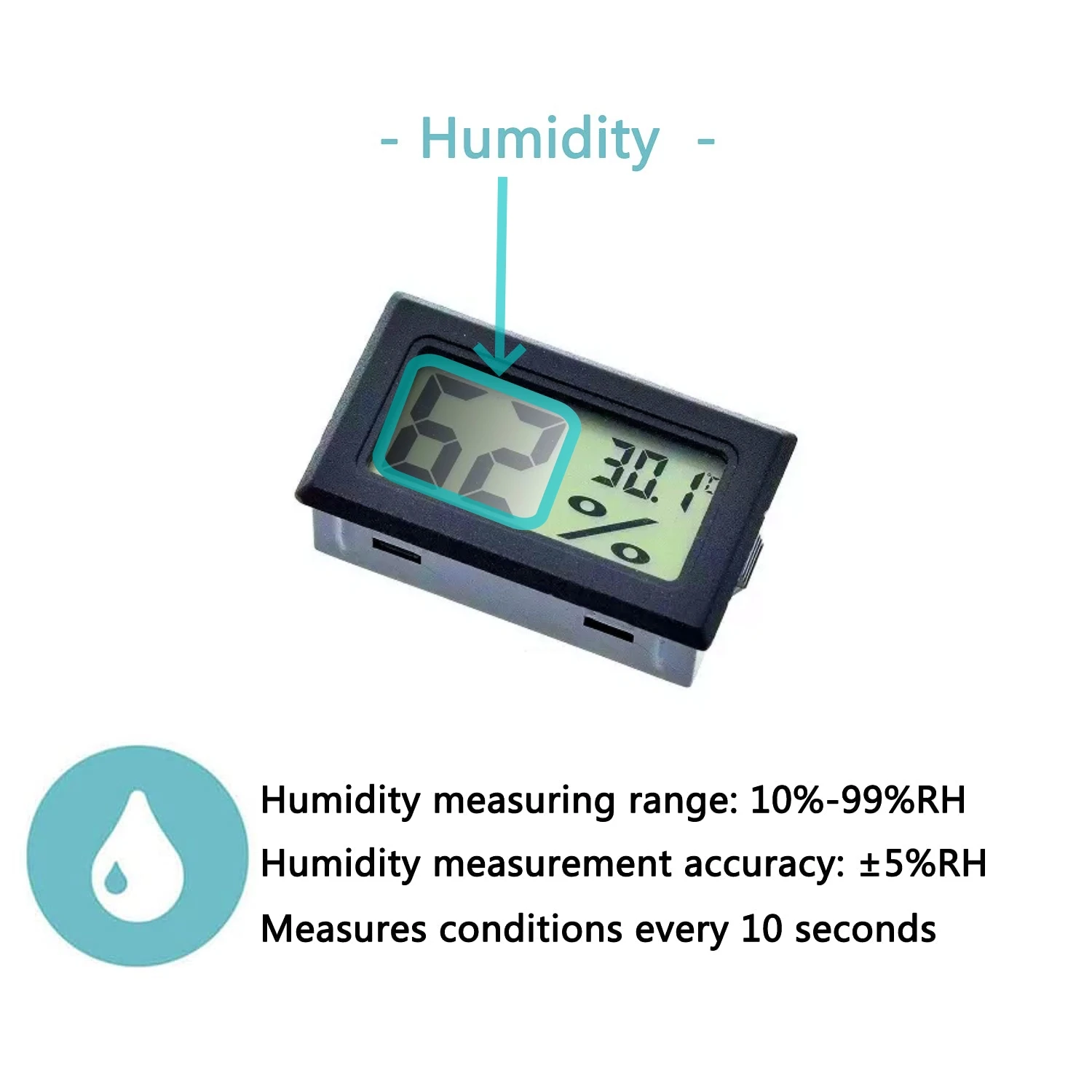 Mini Digital Hygrometer Gauge Thermometer, Temperature Humidity Meter for Humidors Greenhouse Jars Grow Tent Box Garden