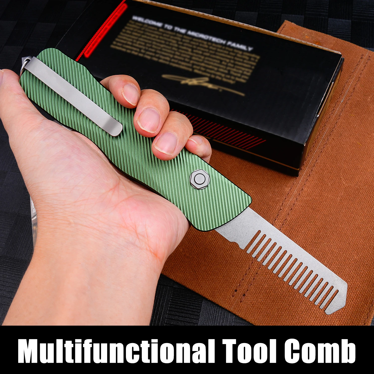 سبائك الألومنيوم مشط سكّين متعدّد الاستخدامات يحل محل شفرة أداة EDC متعددة الوظائف بسرعة مع مشبك وكسارة النافذة للتخييم في الهواء الطلق