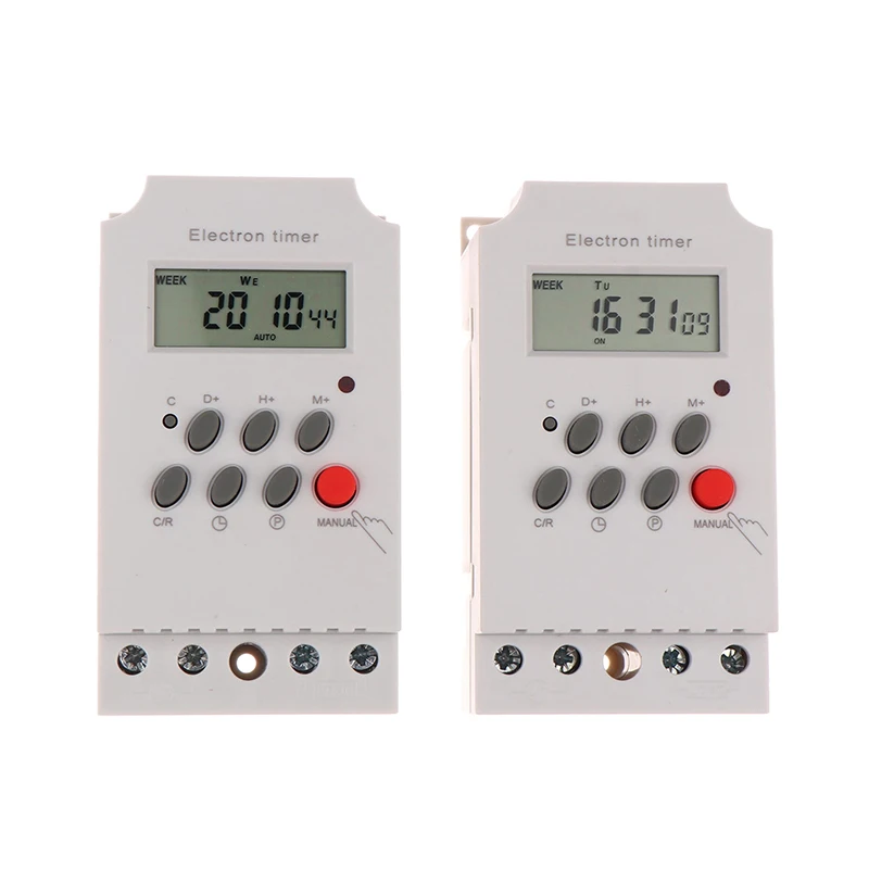 Din Rail Digital Weekly Timer DC 12V 24V Input Programmable Relay Clock Control 24hrs Mini Timer Switch Time Relay