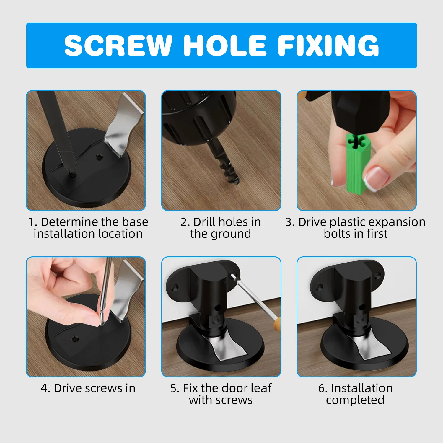 سدادة باب مثبتة على الأرض، ارتفاع قابل للتعديل، شريط لاصق مغناطيسي غير مرئي، سدادة باب الحفر السفلي