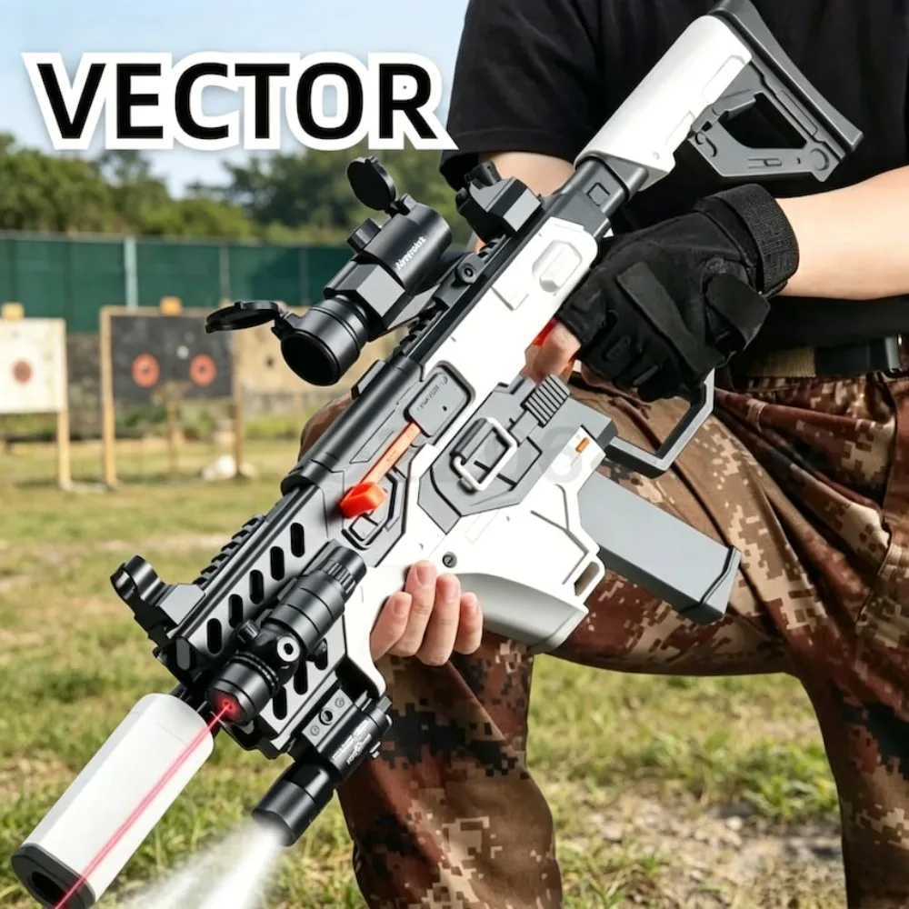 Short Sword Vector Electric Submachine Toy Gun Full Automatic Soft Bullet Launcher Model  Birthday Christmas Gift for Adult