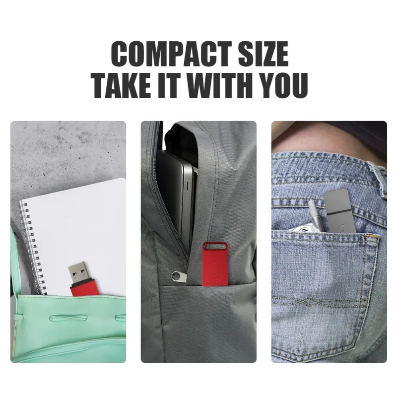 

Lenovo Mental Pen Drive 64 ТБ USB 3.2 Флешка Высокоскоростной флешка Type-c Металлическая USB-накопитель для компьютерных устройств 2026