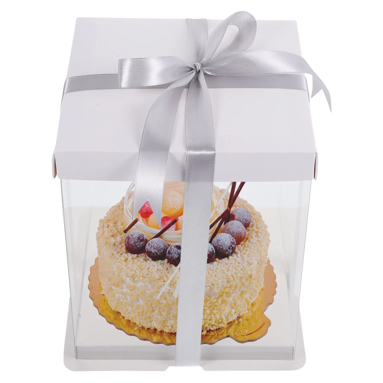 5pcs Kotak Kue Transparan Untuk Kemasan Kue Ulang Tahun, Pajangan Kue, Kotak Kemasan Kue Halus, Kotak Kemasan Kue Toko Roti