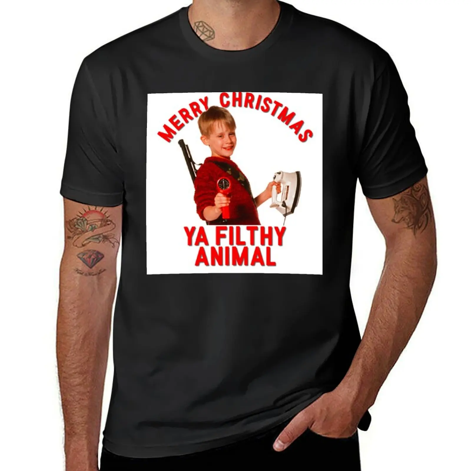 Счастливого Рождества Ya Filthy футболка с изображением животного блузка аниме простые быстросохнущие мужские Графические футболки забавные